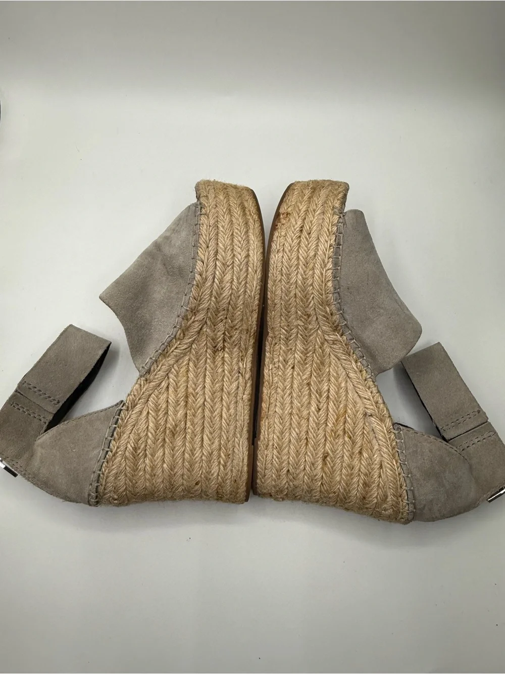 Dolce Vita Taupe Suede Espadrille Wedge Sandals